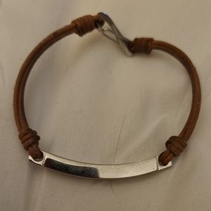 Leather and chrome bracelet